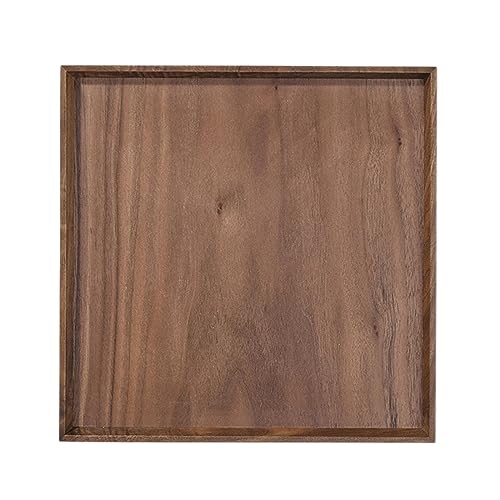 MXMZSRTH Tabletts Aus Holz Massivholz Tablett Geschirr Haushalt Obstteller Holztablett Teetablett Serviertablett(20x20cm) von MXMZSRTH
