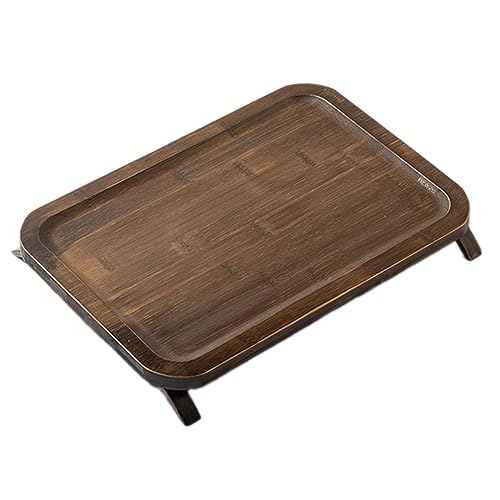 MXMZSRTH Tabletts Aus Holz Massivholz-rechteckiger Vintage-Gebäck-Trockenfruchtteller, kreativer Holz-Teetablett-Essteller von MXMZSRTH