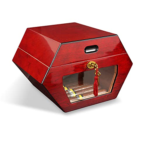 Zigarrenetui Sechseckiges Zigarrenetui Zigarren Humidor Zigarren Aufbewahrungsbox Massivholz Zigarrenschrank von MXMZSRTH