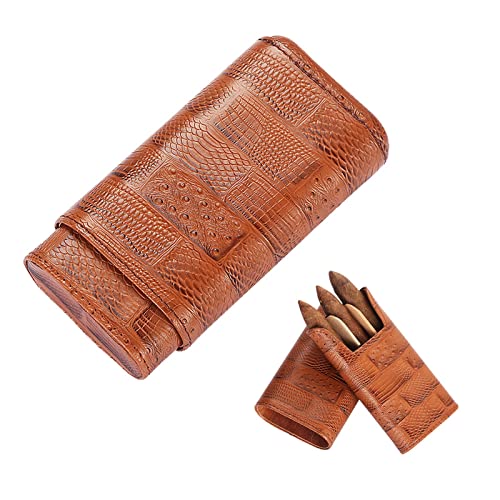 Zigarrenetui Zigarren Aufbewahrungsbox Zigarrenhumidor Lederetui Zigarrenkiste Tragbare Geschenkbox Zigarrenetui(Braun) von MXMZSRTH