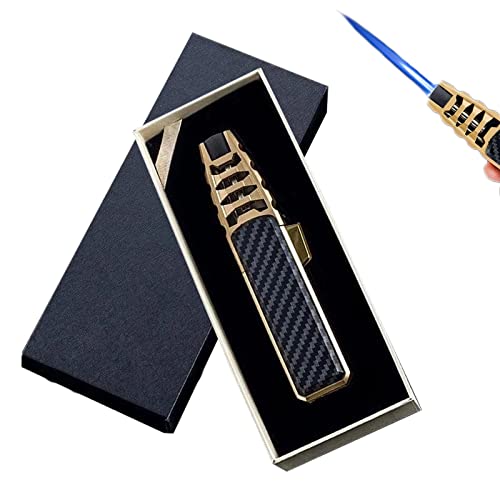 MXRS Windproof Straight Torch Blue Flame Lighter, Wind Resistant Turbine Jet Lighter Torch (A-Black) von MXRS