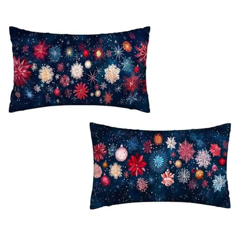 Kissenbezug 30x60 Marine 2er Set Samt Kissenbezug Blume Sofakissen Weiche Kissenhülle Quadratische Dekokissen Zierkissenbezug mit Unsichtbarem ReißVerschluss für Sofa Wohnzimmer Schlafzimmer K-37 von MXRUOO