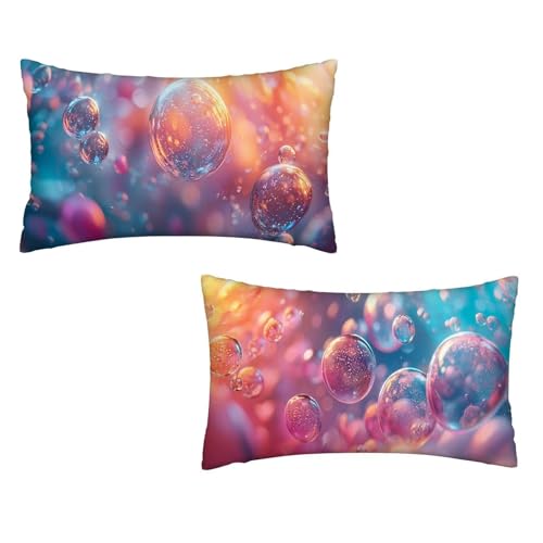 Kissenbezug 30x60 Traum 2er Set Samt Kissenbezug Abstrakt Sofakissen Weiche Kissenhülle Quadratische Dekokissen Zierkissenbezug mit Unsichtbarem ReißVerschluss für Sofa Wohnzimmer Schlafzimmer F-94 von MXRUOO