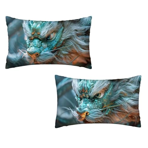 Kissenbezug 40x80 Drachen 2er Set Samt Kissenbezug Tier Sofakissen Weiche Kissenhülle Quadratische Dekokissen Zierkissenbezug mit Unsichtbarem ReißVerschluss für Sofa Wohnzimmer Schlafzimmer C-85 Kissenbezug 40x80 Drachen 2er Set Samt Kissenbezug Tier Sofakissen Weiche Kissenhülle Quadratische Dekokissen Zierkissenbezug mit Unsichtbarem ReißVerschluss für Sofa Wohnzimmer Schlafzimmer C-85 von MXRUOO