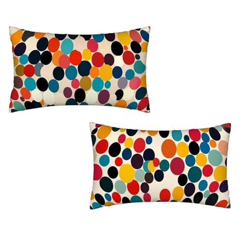 Kissenbezug 50x90 Bunt 2er Set Samt Kissenbezug Modern Sofakissen Weiche Kissenhülle Quadratische Dekokissen Zierkissenbezug mit Unsichtbarem ReißVerschluss für Sofa Couch Wohnzimmer Schlafzimmer K-17 von MXRUOO