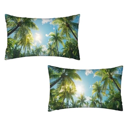 Kissenbezug 60x120 Baum 2er Set Samt Kissenbezug Anlage Sofakissen Weiche Kissenhülle Quadratische Dekokissen Zierkissenbezug mit Unsichtbarem ReißVerschluss für Sofa Wohnzimmer Schlafzimmer K-63 von MXRUOO