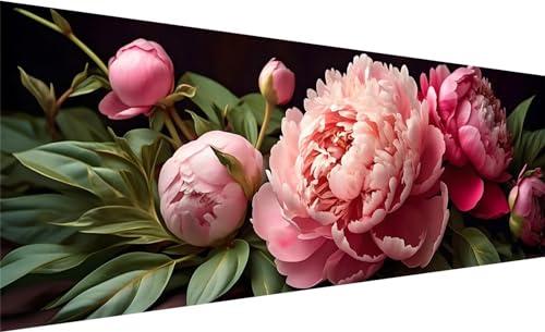 Pfingstrose Diamond Painting Groß XXL 270x90cm, Diamond Painting Set Basteln Erwachsene, 5D DIY Blume Diamant Painting Bilder Erwachsene, Diamond Painting Großes für Zimmer Wand Deko Aesthetic Y-5 von MXRUOO