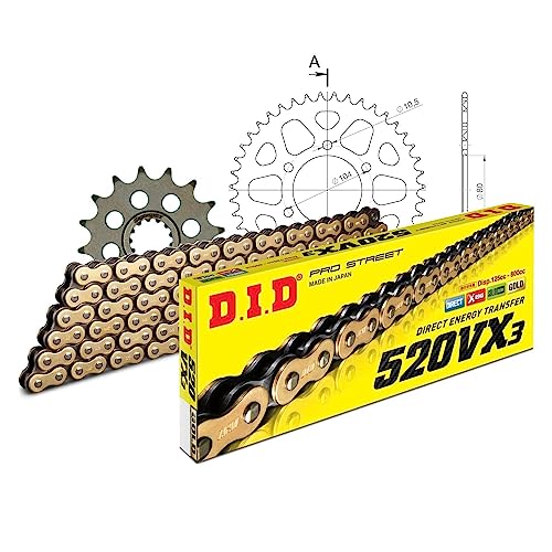 Kettensatz DID Alu 520VX3 / 112 Nietschloss schwarz für Kawasaki ZX-6R 600/636 ccm Bj. 2007-2018 Kettensatz DID Alu 520VX3 / 112 Nietschloss schwarz für Kawasaki ZX-6R 600/636 ccm Bj. 2007-2018 von MXT