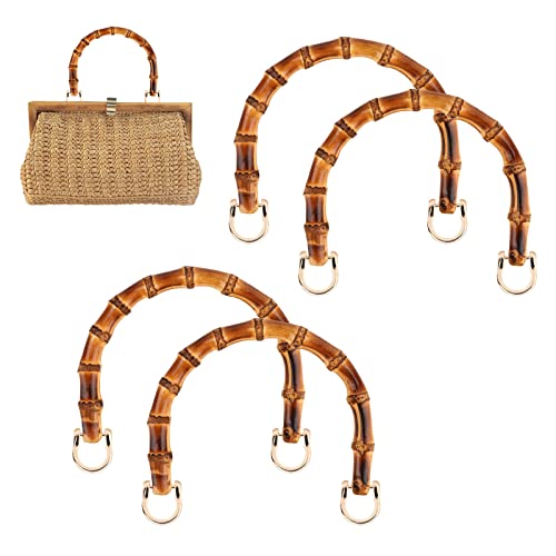 MXTIMWAN 4 Stück Taschenhenkel für Häkeltaschen Taschengriffe Bambus Henkel für Handtaschen Taschengriffe Henkel für Taschentaschenzubehör für Die Herstellung Von Taschen Ersatzgriffe Bastelarbeiten von MXTIMWAN