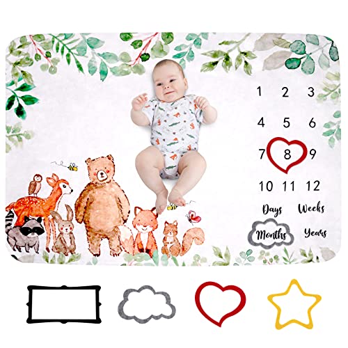 MXTIMWAN Baby Meilenstein Decke Baby Monatsdecke Meilensteine Baby Decke Mädchen Junge Baby Monats Decke Personalisierte Geschenke Baby, 130X100cm von MXTIMWAN