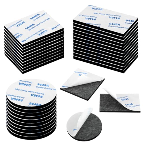 MXTIMWAN 32 Stück Doppelseitige Klebepads, 3mm Dick Klebepads Doppelseitig Extra Stark, Schaumstoff Klebepad Wasserfeste Montagepads mit Quadraten, Rechtecken und Runden für Zuhause Büro Auto Schule von MXTIMWAN