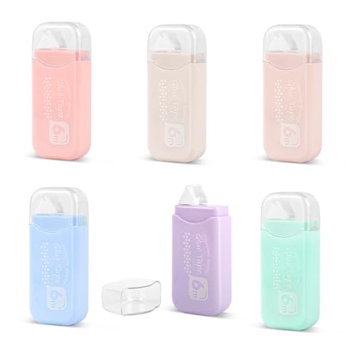 MXTIMWAN 6 Stück Doppelseitiges Klebeband Roller, Fotokleber Doppelseitig Selbstklebend Kleberoller, Kleberoller Maus zum Basteln von Fotoalbum, Karten, Scrapbooking, Basteln, Tagebuch, 6mm x 6m von MXTIMWAN