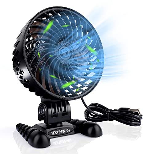 Mini Ventilator USB Ventilator Mini Fan USB Ventilator Leise Kleiner Ventilator Klein Miniventilaror USB Tischventilator USB Small Fan USB Fan Desk Fan für Büro PC Schlafzimmer Im Freien | Schwarz von MXTIMWAN