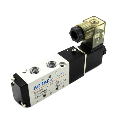 1 STÜCKE 4V110-06 1/8 Zoll Pneumatisches Magnetventil 5-Wege-Anschluss 2 Position Gas-Luft-Elektromagnetventile DC12V 24V 110 V220V Spulenspannung(Led 4v110-06) von MXXDMOPD