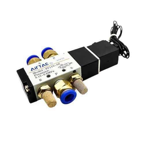 1 STÜCKE 4V110-06 1/8 Zoll Pneumatisches Magnetventil 5-Wege-Anschluss 2 Position Gas-Luft-Elektromagnetventile DC12V 24V 110 V220V Spulenspannung(Wire W 8mm Fittings) von MXXDMOPD
