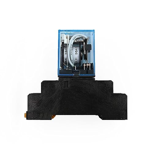 50 Stück MY4NJ Elektronisches Micro Mini Elektromagnetisches Relais 5A 14PIN Spule 4DPDT mit PYF14A Sockelbasis DC12V 24V AC110V 220V LED(50pcs-AC 110V) von MXXDMOPD