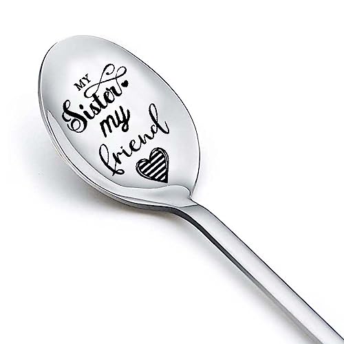 Best Friend Birthday Gifts for Sister Coffee Tea Spoon for Big Little Sister Christmas Gifts for Twins Bestie Bff Graduation Valentines Gift for Sister In Law My Sister My Friend Spoon von MXXGMYJ