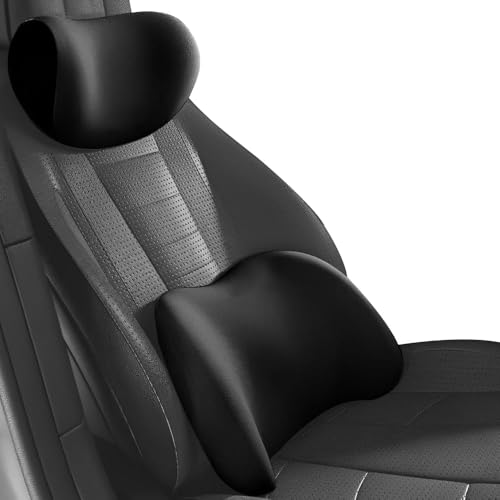 MXYUANHANG 2 Stück Auto Kopfstütze und Lendenkissen für BMW X1 U11 Hybrid iX1 U11 EV 2022 2023 2024, Memory Foam lordosenstütze Auto Ergonomisches Lendenwirbelkissen,Black MXYUANHANG 2 Stück Auto Kopfstütze und Lendenkissen für BMW X1 U11 Hybrid iX1 U11 EV 2022 2023 2024, Memory Foam lordosenstütze Auto Ergonomisches Lendenwirbelkissen,Black von MXYUANHANG