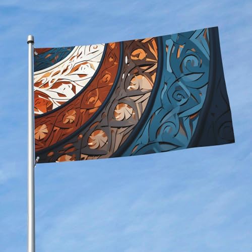 Flagge, 150 cm x 90 cm, doppelseitig, für den Außenbereich, strapazierfähig, Banner mit 2 Ösen, Dekoration, Hofflaggen, Spiral- und Kurvenmuster, Flagge, Polyester, Willkommensflaggen für Urlaub, Hof Flagge, 150 cm x 90 cm, doppelseitig, für den Außenbereich, strapazierfähig, Banner mit 2 Ösen, Dekoration, Hofflaggen, Spiral- und Kurvenmuster, Flagge, Polyester, Willkommensflaggen für Urlaub, Hof von MXZERFKGLA