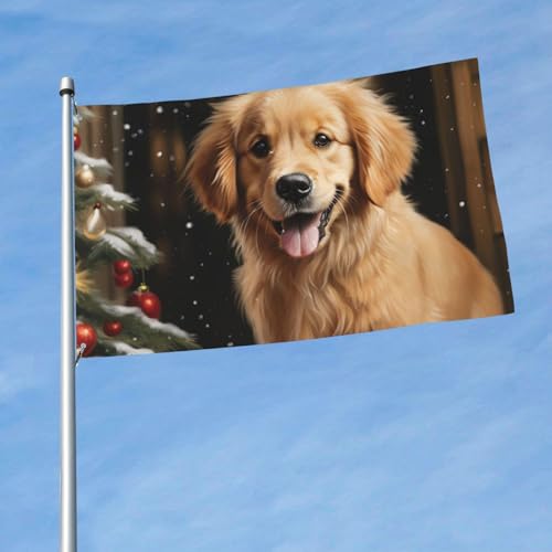 Flagge, 150 cm x 90 cm, doppelseitige Outdoor-Flagge, robustes Banner mit 2 Ösen, Dekoration, Hofflaggen, Weihnachten, Golden Retriever, Polyester, Willkommensflaggen für Urlaub, Hof, alle Flagge, 150 cm x 90 cm, doppelseitige Outdoor-Flagge, robustes Banner mit 2 Ösen, Dekoration, Hofflaggen, Weihnachten, Golden Retriever, Polyester, Willkommensflaggen für Urlaub, Hof, alle von MXZERFKGLA
