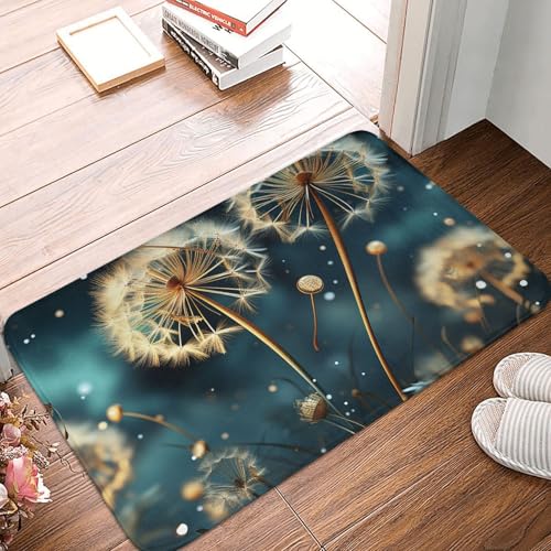 Fußmatte rutschfeste Fußmatte für den Außenbereich, 60 x 40 cm, für den Eingangsbereich, Löwenzahn, Blumen im Himmel, Fußmatte, saugfähige Willkommensmatten, waschbare Fußmatten für Flur, Außenbereich von MXZERFKGLA