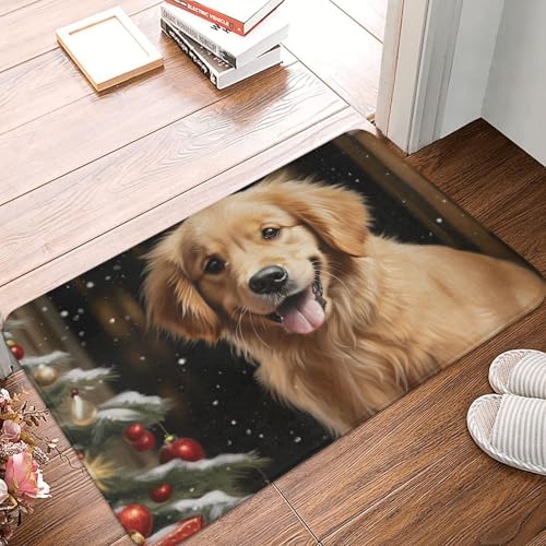 Fußmatte rutschfeste Fußmatte für den Außenbereich, 60 x 40 cm, für den Eingangsbereich, Weihnachten, Golden Retriever, saugfähige Willkommensmatten, waschbare Bodenmatten für Flur, Außenbereich Fußmatte rutschfeste Fußmatte für den Außenbereich, 60 x 40 cm, für den Eingangsbereich, Weihnachten, Golden Retriever, saugfähige Willkommensmatten, waschbare Bodenmatten für Flur, Außenbereich von MXZERFKGLA