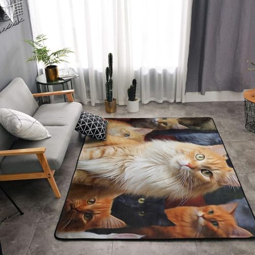 MXZERFKGLA Teppich, rutschfeste Fußmatten, Katzen, Tierteppiche für Wohnzimmer, Fußmatte, Vintage, Wohnzimmerteppich, Bodenteppich, waschbare Teppiche für Schlafzimmer, Esszimmer, Heimdekoration MXZERFKGLA Teppich, rutschfeste Fußmatten, Katzen, Tierteppiche für Wohnzimmer, Fußmatte, Vintage, Wohnzimmerteppich, Bodenteppich, waschbare Teppiche für Schlafzimmer, Esszimmer, Heimdekoration von MXZERFKGLA