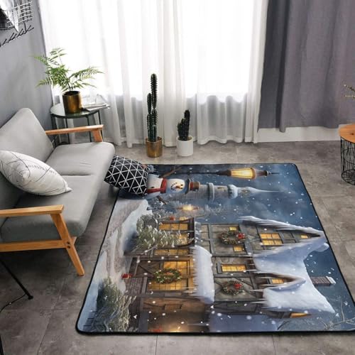 Teppich, rutschfeste Fußmatten, Weihnachten, Schneemänner und Häuser, Teppiche für Wohnzimmer, Fußmatte, Vintage, Wohnzimmerteppich, waschbar, Teppiche für Schlafzimmer, Esszimmer, Heimdekoration Teppich, rutschfeste Fußmatten, Weihnachten, Schneemänner und Häuser, Teppiche für Wohnzimmer, Fußmatte, Vintage, Wohnzimmerteppich, waschbar, Teppiche für Schlafzimmer, Esszimmer, Heimdekoration von MXZERFKGLA