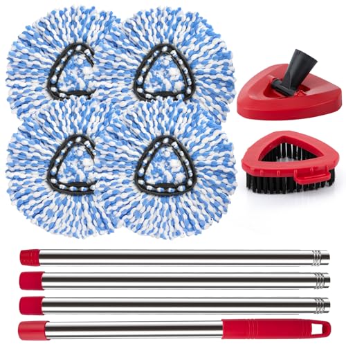 Spin Mop Head Ersatz-Basisgriff kompatibel mit O Cedar Rinse Clean 2-Tank System, 4 Ersatzköpfe, 1 Wischmoppgriff, 1 Basis und 1 Scheuerbürste Combo Set Spin Mop Head Ersatz-Basisgriff kompatibel mit O Cedar Rinse Clean 2-Tank System, 4 Ersatzköpfe, 1 Wischmoppgriff, 1 Basis und 1 Scheuerbürste Combo Set von MXZONE