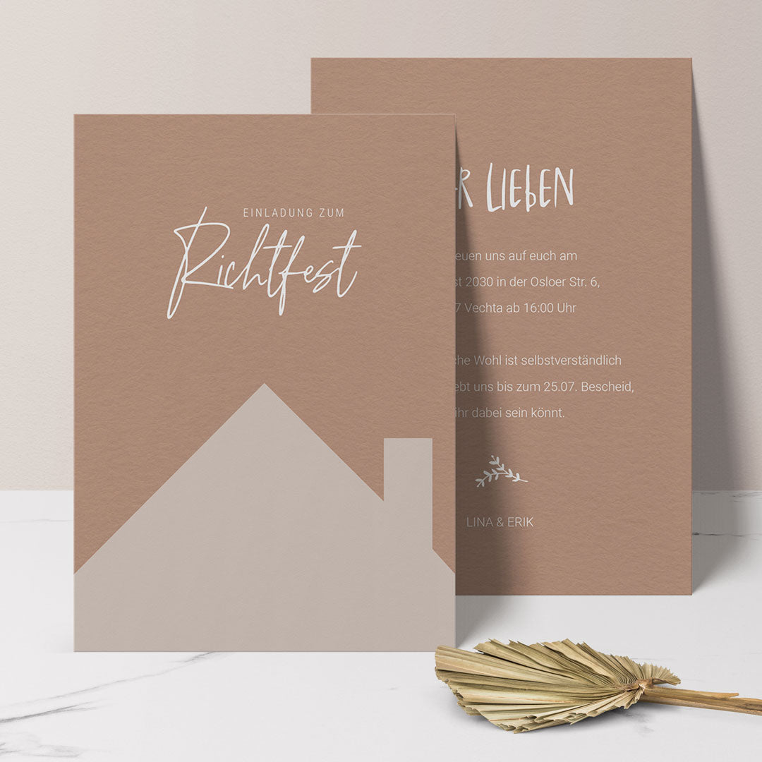 Einladung Richtfest 'Our Home', Postkarte (14.8x10.5) / 60 von MY FAM POSTER | Personalisierte Poster