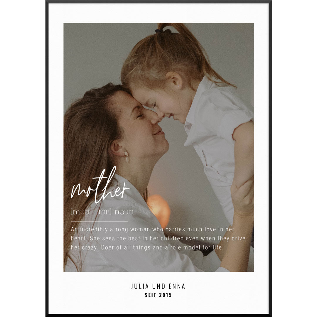 Fotoposter Definition Mother No2, 30 x 40 cm von MY FAM POSTER | Personalisierte Poster