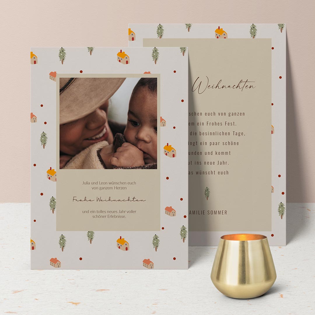 Personalisierte Weihnachtskarte 'Märchenwelt', Postkarte (14.8x10.5) / 60 von MY FAM POSTER | Personalisierte Poster
