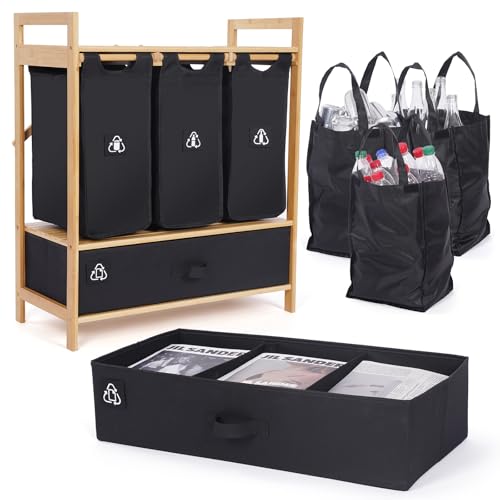 MY FAT GORILLA Pfandflaschen Sammelbehälter – Multi-Mülleimer mit 4 Fächern für PET, Glas, Dosen & Altpapier – Mülltrennsystem Küche – Recyclingbehälter für Mülltrennung & Abfalltrennung – Schwarz MY FAT GORILLA Pfandflaschen Sammelbehälter – Multi-Mülleimer mit 4 Fächern für PET, Glas, Dosen & Altpapier – Mülltrennsystem Küche – Recyclingbehälter für Mülltrennung & Abfalltrennung – Schwarz von MY FAT GORILLA
