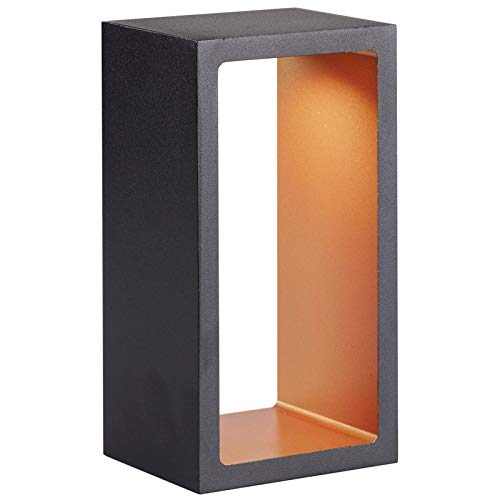 eckige dimmbare indirekte Touch LED Tischleuchte 18 cm schwarz-gold von MY LIGHT