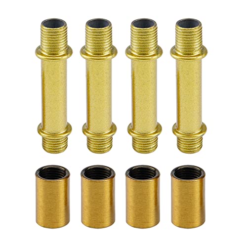 MY MIRONEY 4 Sets gerades Rohr-Lampen-Stiel-Set mit Anschluss M10 Gold Lampenstange Hardware Licht Fixture Teile Ersatz, 5 cm lang von MY MIRONEY
