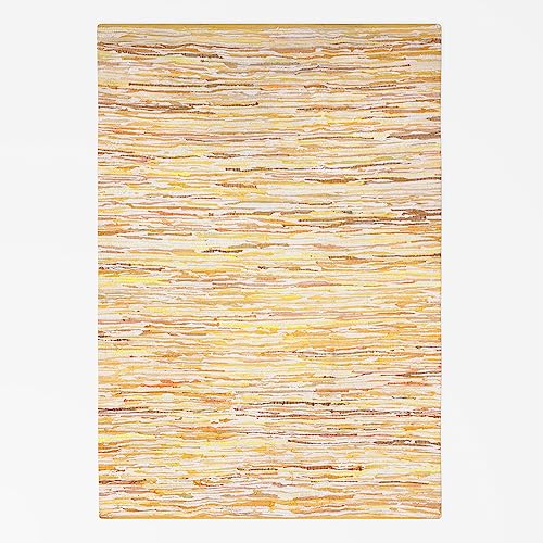 MY-RUG Chindi bunter Teppich 60 x 110 cm - Gelb, handgewebt, recycelte Baumwolle als Flickenteppich gestreift und moderner Kelim Fleckerlteppich Rajesh von MY-RUG