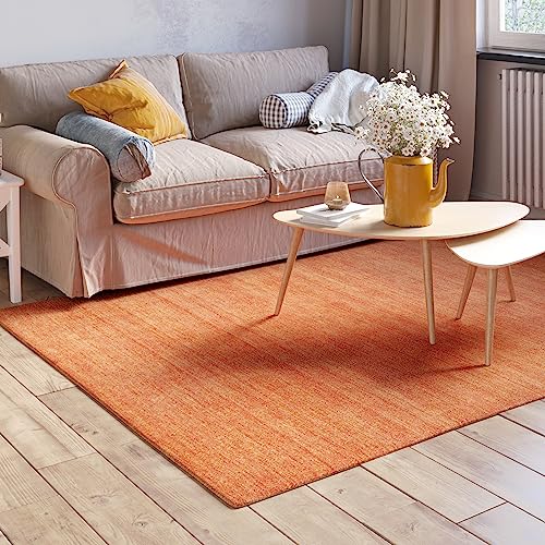 MY-RUG Wollteppich 200 x 140 cm - Eleganter Naturteppich in tiefem Rot. Handgewebt, angenehmes Laufgefühl Handloom Teppich Devi von MY-RUG