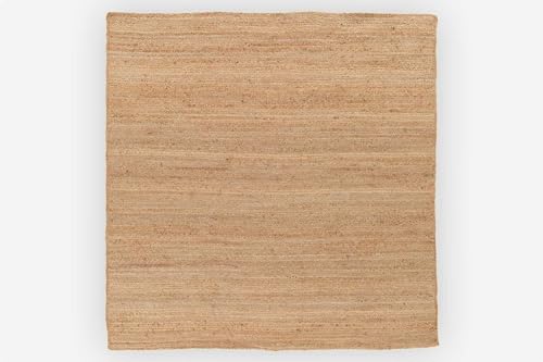 MY-RUG Natur Jute Vorleger Teppich Nitin 100 x 100 cm - Robuster quadratische Outdoorteppich handgewebt, aus Jute als Pflanzenfaser im Boho Style von MY-RUG