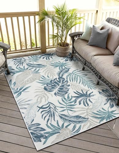 MY-RUG Outdoor Teppich wetterfest 140 x 200 cm, UV beständig & robust für Garten Terrasse, Balkon Küche & Wohnzimmer, kurzflor waschbarer Wohnzimmerteppich, Malik von MY-RUG