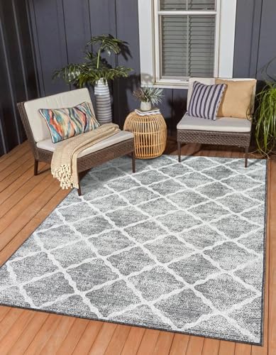 MY-RUG Outdoor Teppich wetterfest 160 x 230 cm, UV beständig & robust für Garten Terrasse, Balkon Küche & Wohnzimmer, kurzflor waschbarer Wohnzimmerteppich, Bonnie von MY-RUG