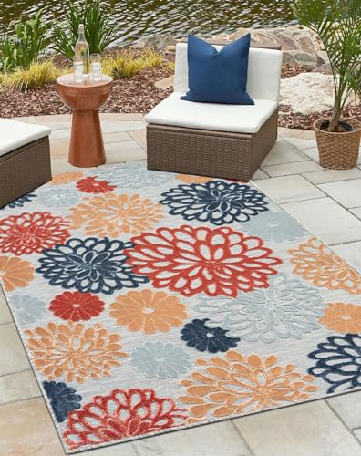 MY-RUG Outdoor Teppich wetterfest 160 x 230 cm, UV beständig & robust für Garten Terrasse, Balkon Küche & Wohnzimmer, kurzflor waschbarer Wohnzimmerteppich, Bramble von MY-RUG