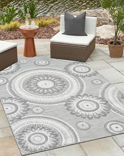 MY-RUG Outdoor Teppich wetterfest 160 x 230 cm, UV beständig & robust für Garten Terrasse, Balkon Küche & Wohnzimmer, kurzflor waschbarer Wohnzimmerteppich, Reed II von MY-RUG