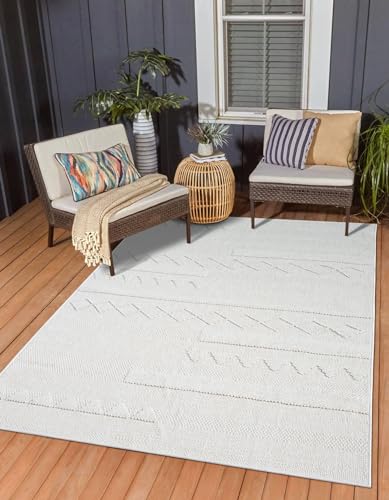 MY-RUG Outdoor Teppich wetterfest 160 x 230 cm, UV beständig & robust für Garten Terrasse, Balkon Küche & Wohnzimmer, kurzflor waschbarer Wohnzimmerteppich, Tony von MY-RUG