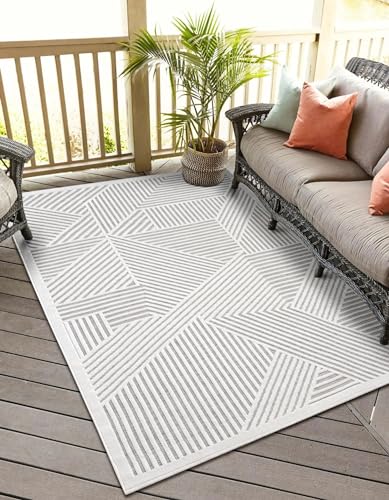 MY-RUG Outdoor Teppich wetterfest 80 x 150 cm, UV beständig & robust für Garten Terrasse, Balkon Küche & Wohnzimmer, kurzflor waschbarer Wohnzimmerteppich, Audrey von MY-RUG