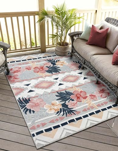 MY-RUG Outdoor Teppich wetterfest 80 x 150 cm, UV beständig & robust für Garten Terrasse, Balkon Küche & Wohnzimmer, kurzflor waschbarer Wohnzimmerteppich, Aurora von MY-RUG