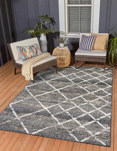 MY-RUG Outdoor Teppich wetterfest 80 x 150 cm, UV beständig & robust für Garten Terrasse, Balkon Küche & Wohnzimmer, kurzflor waschbarer Wohnzimmerteppich, Matt von MY-RUG