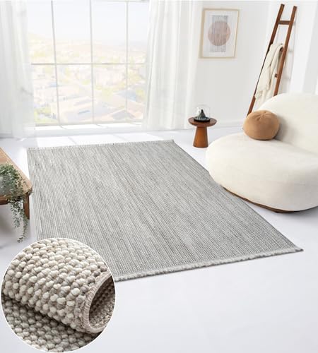 MY-RUG Sisalteppich rechteckig Grau, 230 x 160 cm - Modernes Design für das Schlafzimmer, Flur und die Küche - Großer flach gewebter Sisal Teppich Divya von MY-RUG