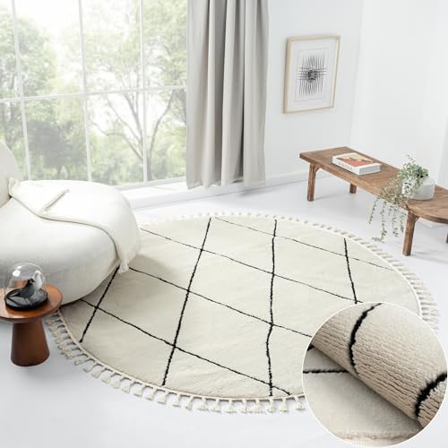 MY-RUG Teppich Freya rund weiß 140 x 140 cm - Maschinengewebter Skandinavischer Geometrischer Teppich für das Kinderzimmer MY-RUG Teppich Freya rund weiß 140 x 140 cm - Maschinengewebter Skandinavischer Geometrischer Teppich für das Kinderzimmer von MY-RUG