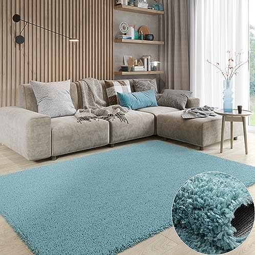 MY-RUG Shaggy Star kuscheliger Langflor Teppich, Rutschhemmende Unterseite, extra Langer Hochflor 37 mm, Pflegeleicht, Super Soft, Felloptik, hellblau, himmelblau, Babyblau, eckig 180 x 120 cm MY-RUG Shaggy Star kuscheliger Langflor Teppich, Rutschhemmende Unterseite, extra Langer Hochflor 37 mm, Pflegeleicht, Super Soft, Felloptik, hellblau, himmelblau, Babyblau, eckig 180 x 120 cm von MY-RUG