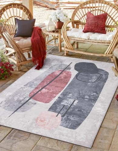 MY-RUG Outdoor Teppich wetterfest Balkon Terrasse Garten Bay 160x230cm, Maschinen waschbar bis 30Grad, Abstraktes modernes Boho Ethno Muster Design von MY-RUG